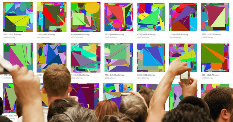 Why does Google show mysterious art when searching two random 4-letter words!