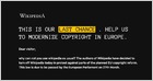 Four European Wikipedia sites are blocking access and directing users to contact their EU representatives on March 21 to protest the copyright directive (James Vincent/The Verge)