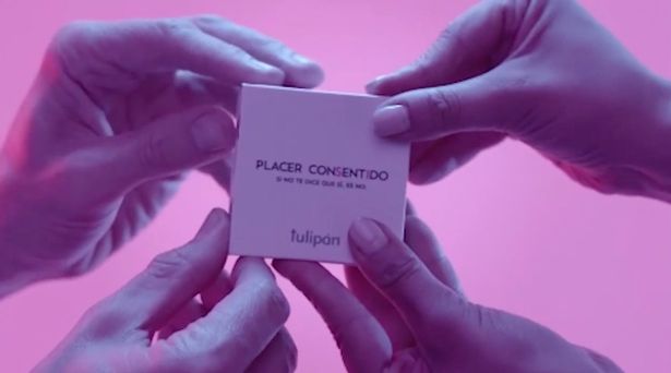 ‘Consent condom’ requires four hands to open package