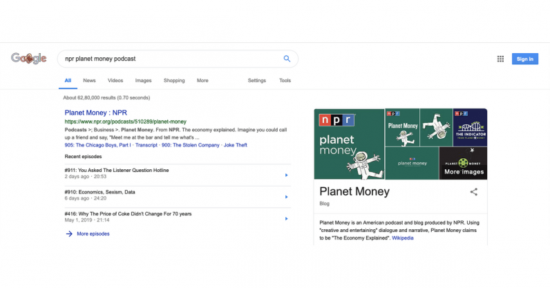 Google brings playable podcasts to search results