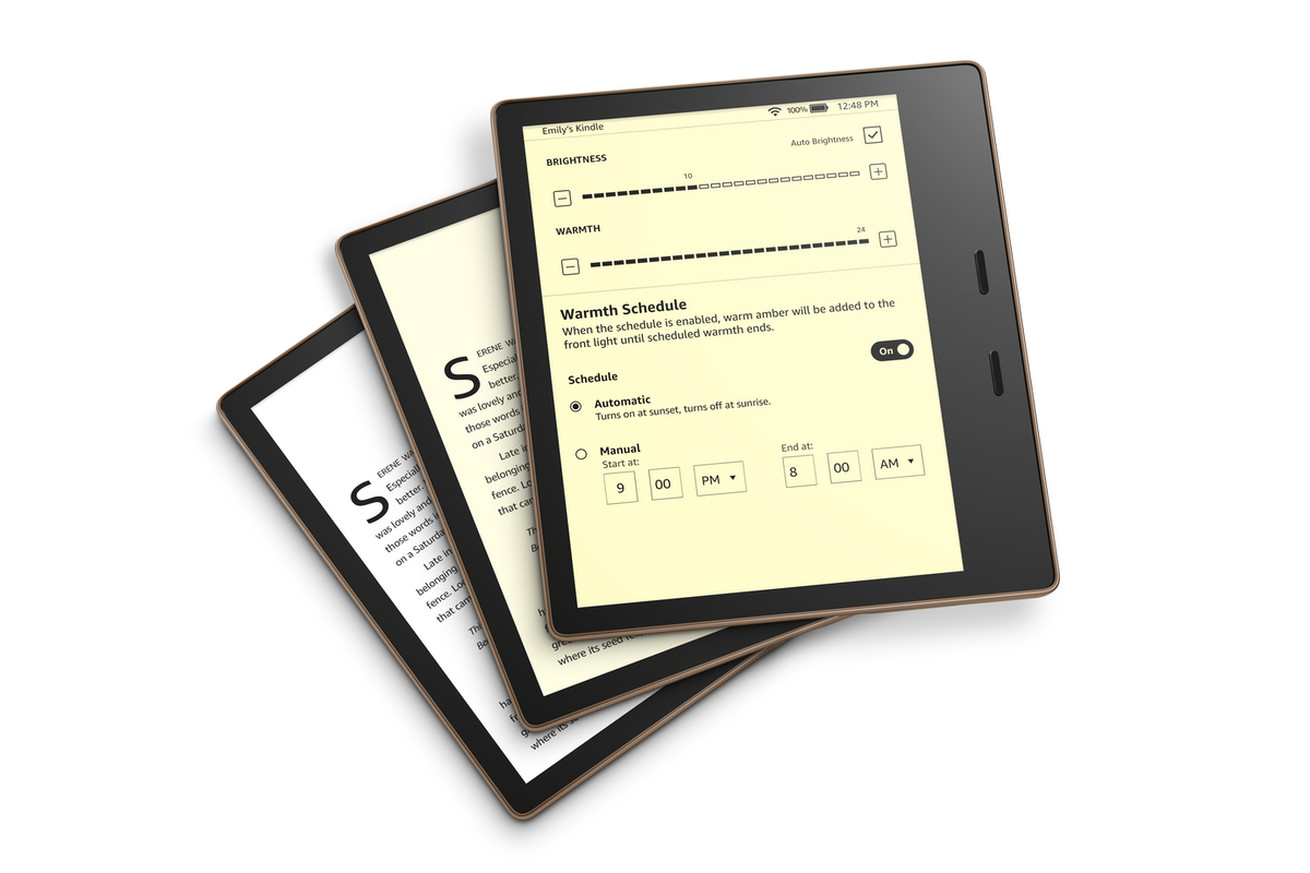 The new Kindle Oasis lets you adjust color temperature for night reading