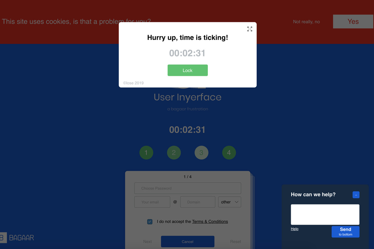‘User Inyerface’ teaches you about terrible modern web design by making you suffer through it