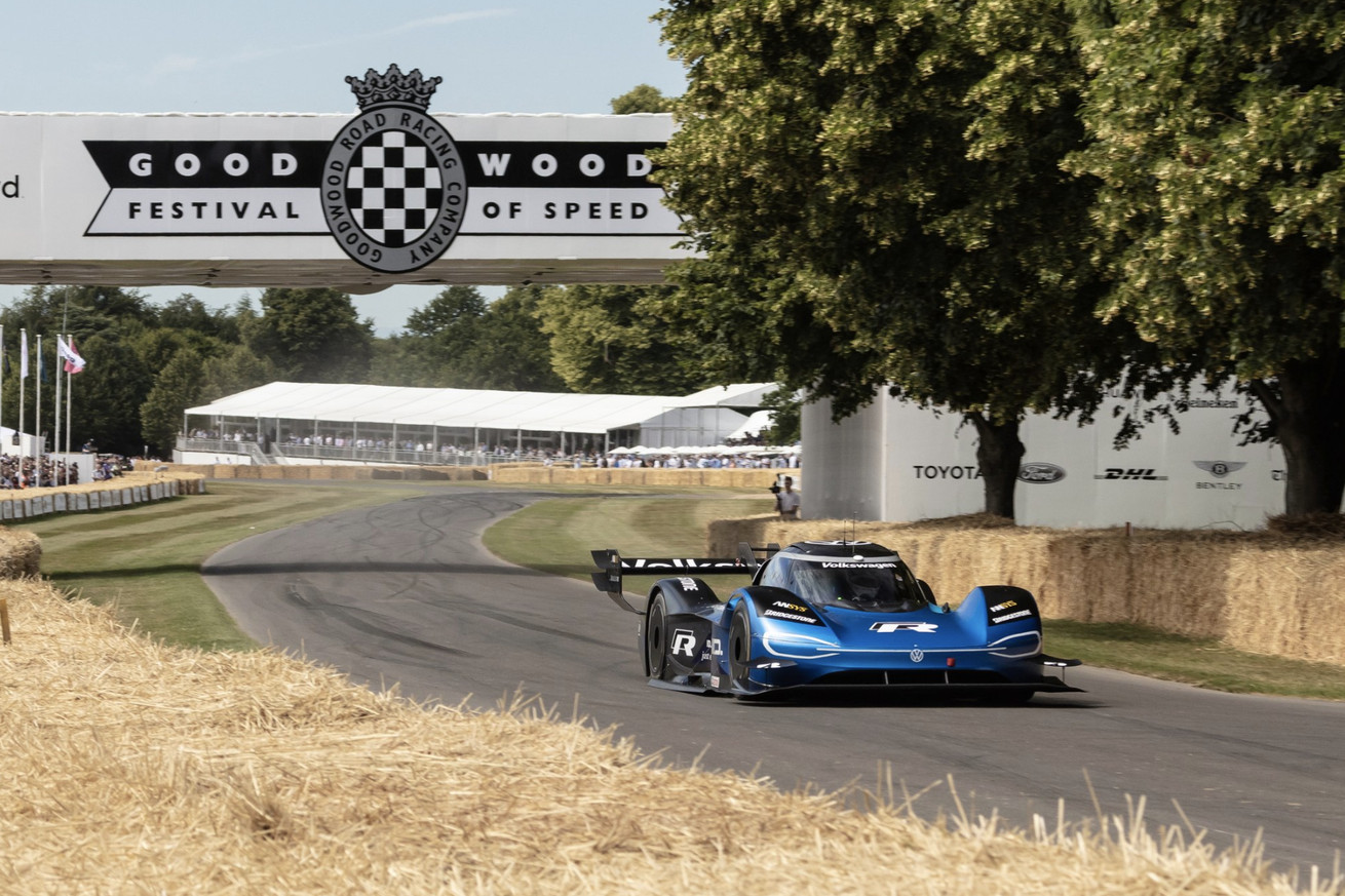 Volkswagen’s electric racecar breaks 20-year-old Goodwood hill climb record