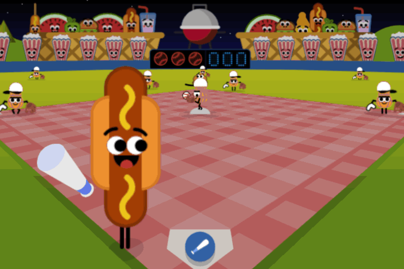Play baseball with your food in a new July Fourth Google Doodle
