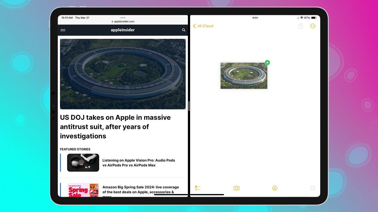 How to Drag and Drop between apps on iPad
