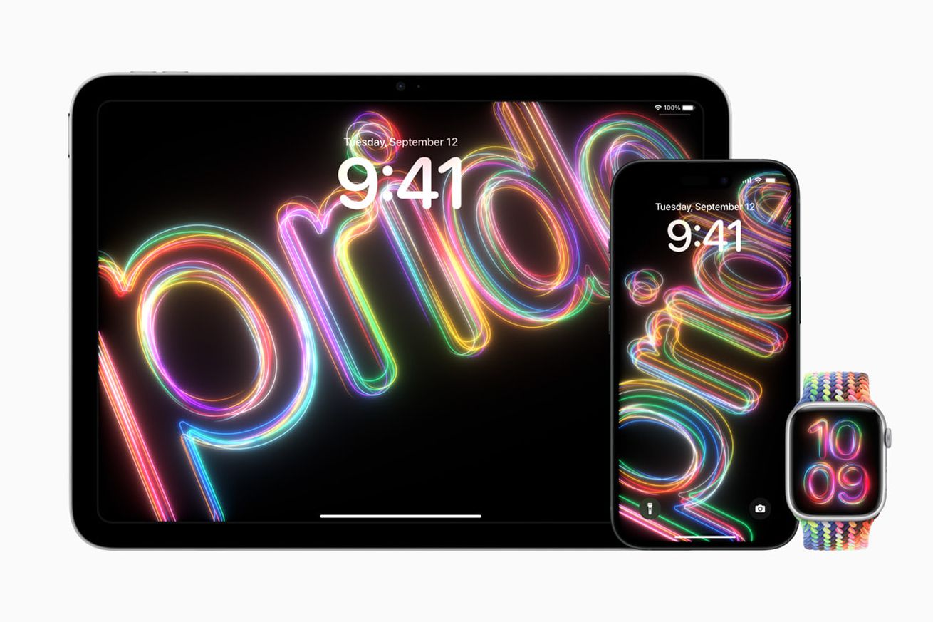 Apple’s latest Pride band and wallpapers are bathed in neon