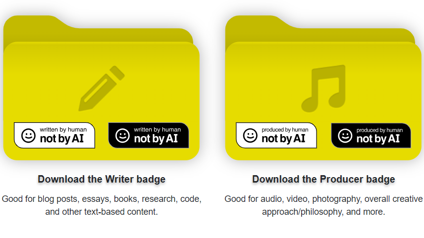 A Badge For AI-Free Content – 100% Human!