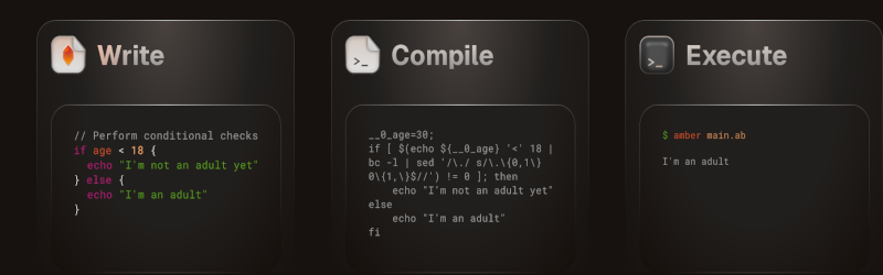 Amber Compiles to Bash