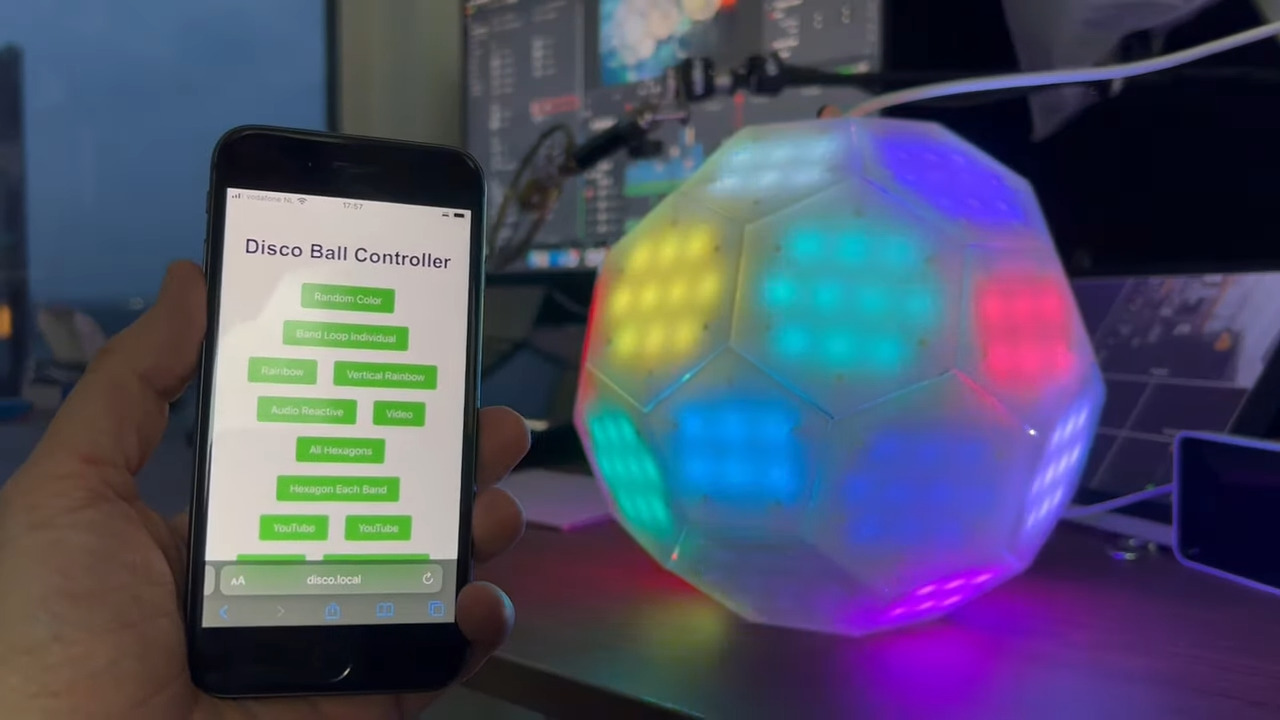 RGB LED Disco Ball Reacts to Sound and Color