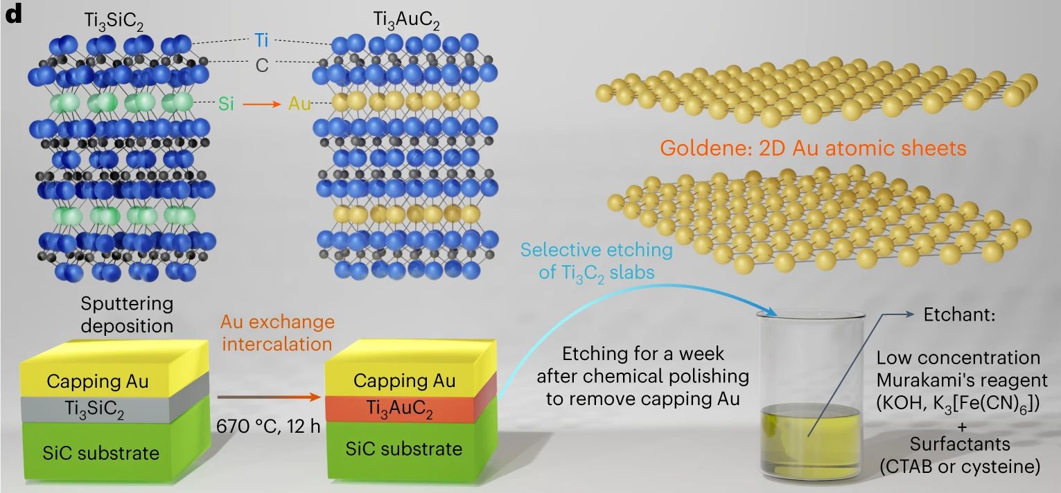 Synthesis of Goldene: Single-Atom Layer Gold With Interesting Properties