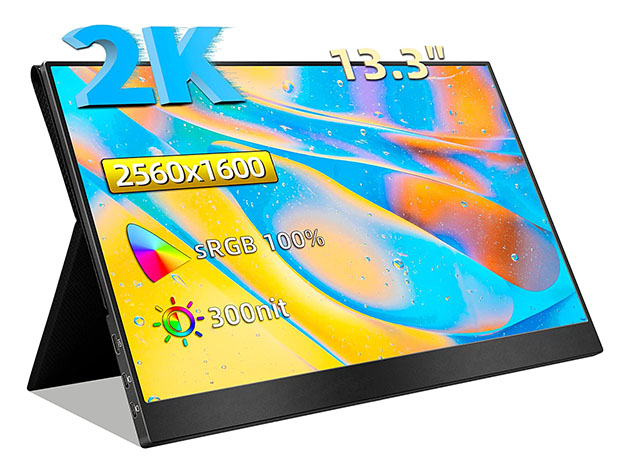 A display extension is possible anywhere with this 13.3-inch portable monitor, now only $144.97